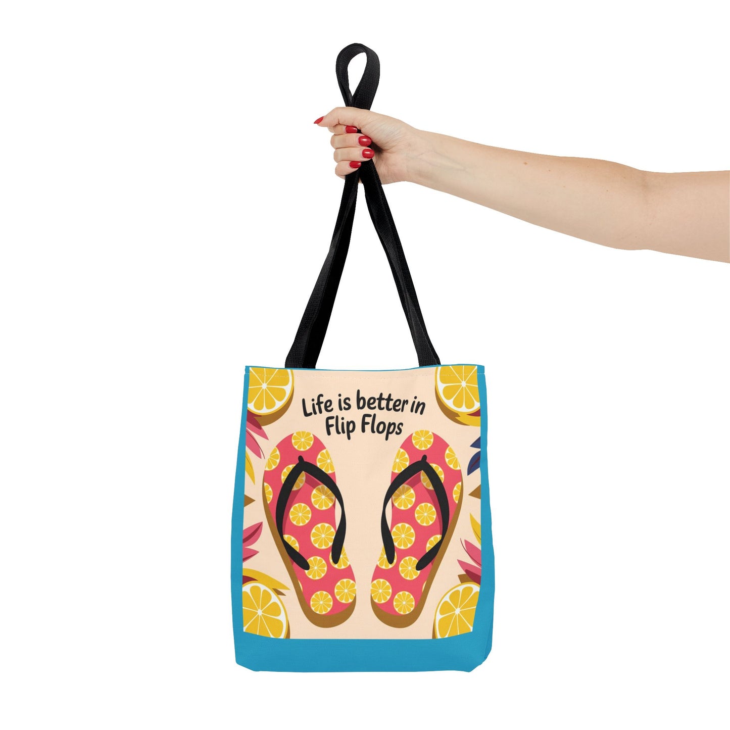 Beach Vibes Tote Bag - Summer Essentials, Fun Beach Accessory, Flip Flop Lover Gift, Vacation Tote, Relaxing Day Out