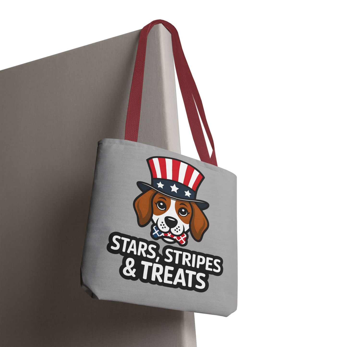 Patriotic Dog Tote Bag - Stars, Stripes & Treats - Cute Pet Lover Gift, Summer Fair, Dog Lovers, July 4th, Everyday Use