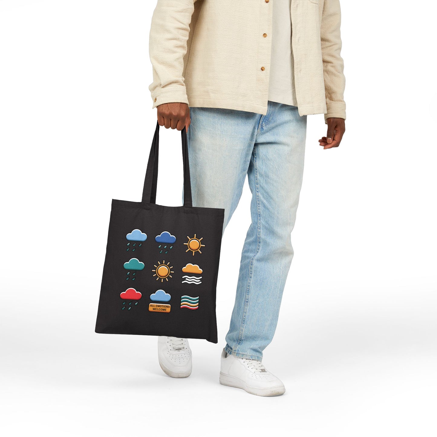 Sunny Days Cotton Canvas Tote Bag, Eco-Friendly Shopping Bag, Beach Day Tote, Weather Vibes Bag, Gift for Nature Lovers