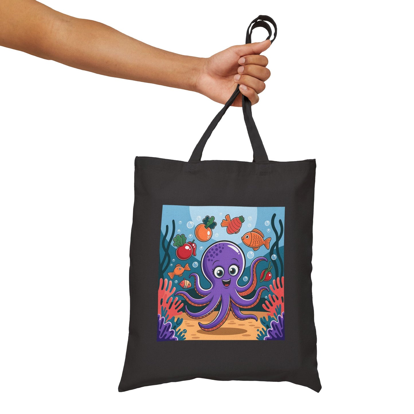 Cute Octopus Tote Bag, Eco-Friendly Shopping Bag, Beach Bag, Gift for Ocean Lovers, Reusable Canvas Tote, Fun Marine Life Art