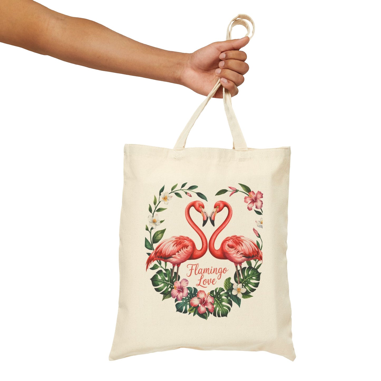 Tote Bag with Romantic Flamingo Design - Perfect for Beach Trips, Weddings, Reusable Shopping, Gift Ideas, Floral Lover