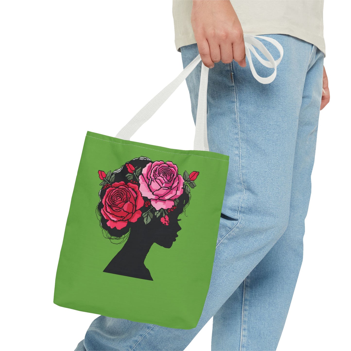 Floral Silhouette Tote Bag - Eco-Friendly, Stylish, Gifts for Her, Travel Essential, Canvas Shopper