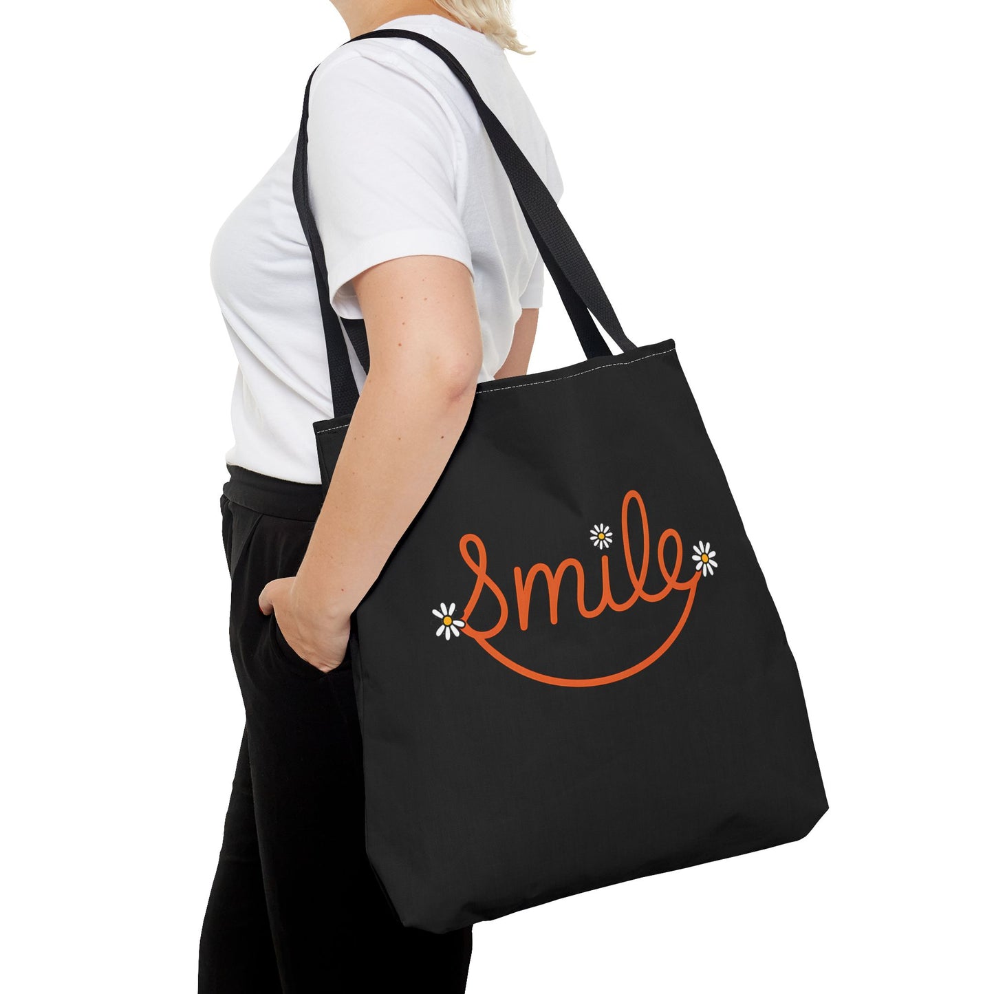 Smile Tote Bag - Cheerful Floral Design for Everyday Use
