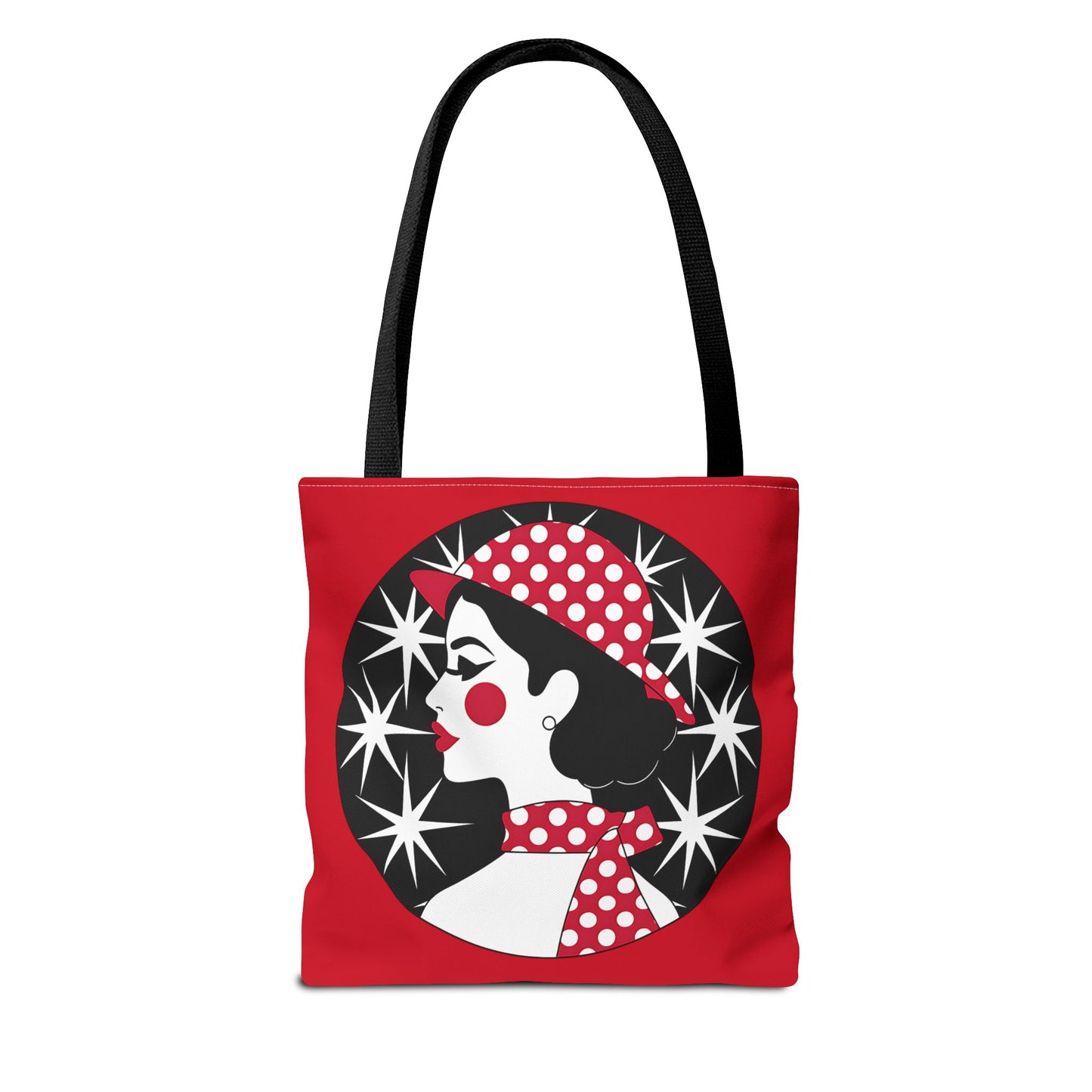 Vintage Glamour Tote Bag - Retro Fashion, Stylish Handbag, Gift for Her, Everyday Use, Polka Dot Design