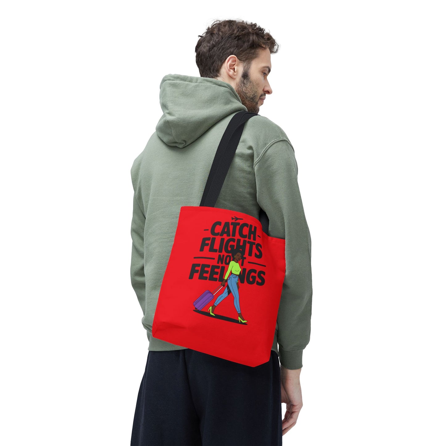 Catch Flights Not Feelings Tote Bag | Travel Gift, Vacation Accessory, Summer Beach Bag, Stylish Shopping Tote, Gift for Travelers