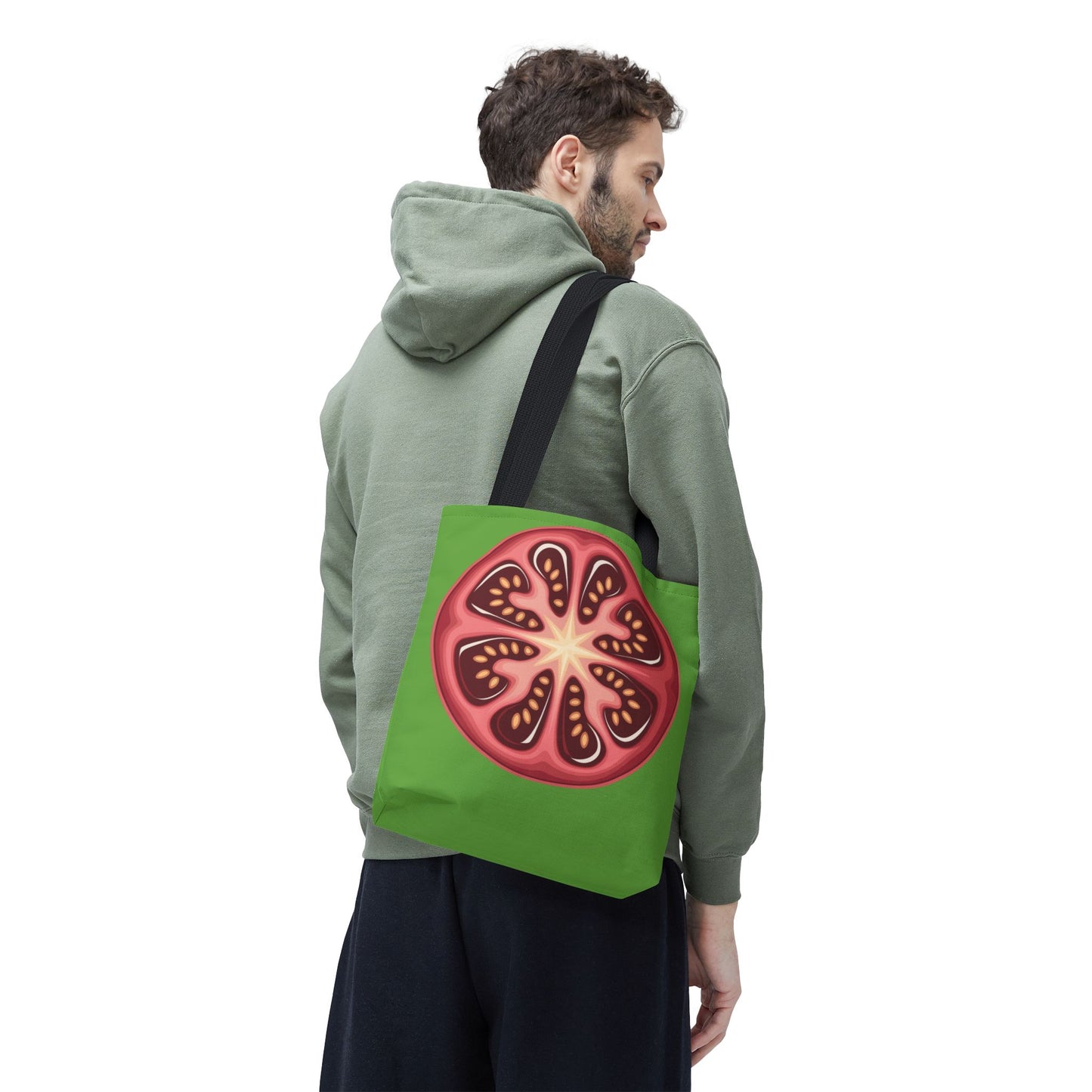 Vibrant Tomato Pattern Tote Bag - Grocery Bag, Reusable Shopping Bag, Eco-Friendly Tote, Farmhouse Decor, Gift for Gardeners