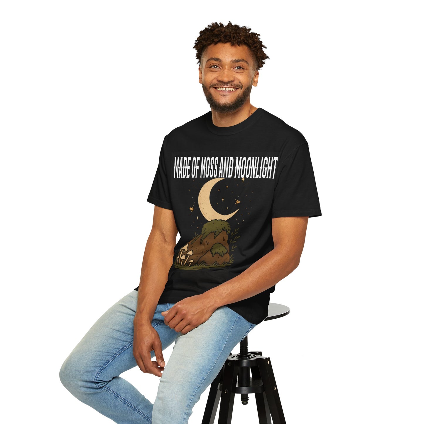 Made of Moss and Moonlight Unisex T-shirt | Cozy Nature Vibe Shirt for Eco Lovers, Perfect for Camping, Gifts, Chill Days, Earth Day