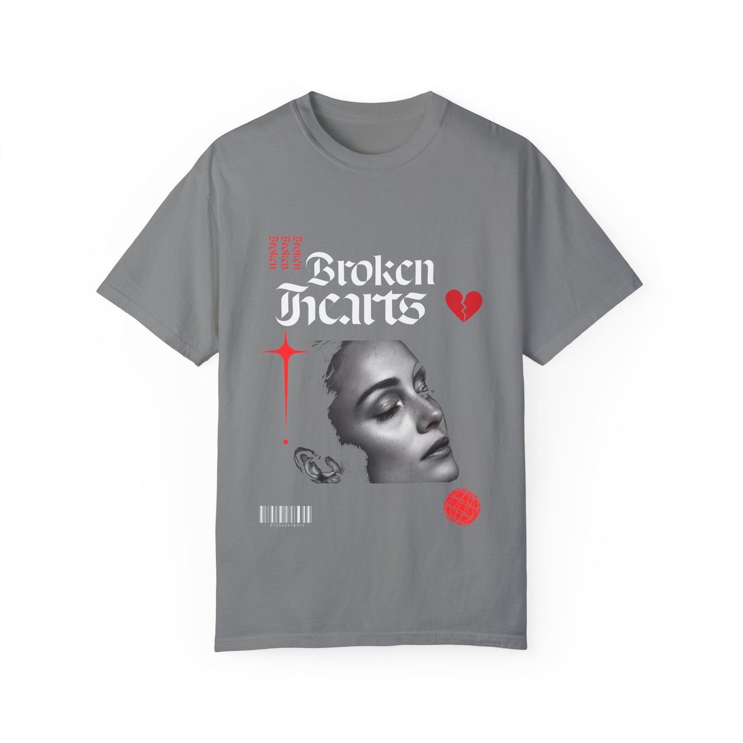 Broken Hearts Unisex Garment-Dyed T-Shirt - Trendy Graphic Tee for Casual Looks