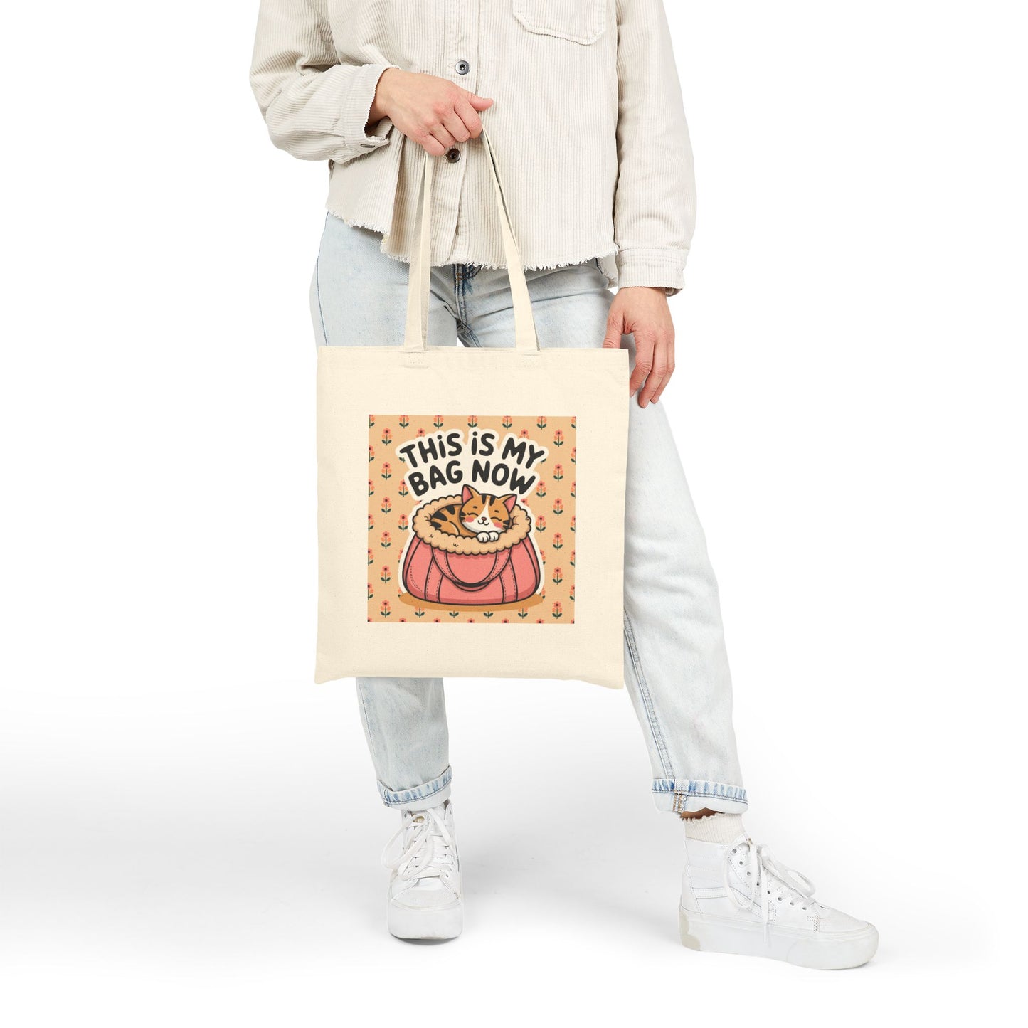 Cute Cat Tote Bag, Pet Lover Gift, Eco-Friendly Shopping Bag, Casual Everyday Use, Funny Gift for Cat Owners