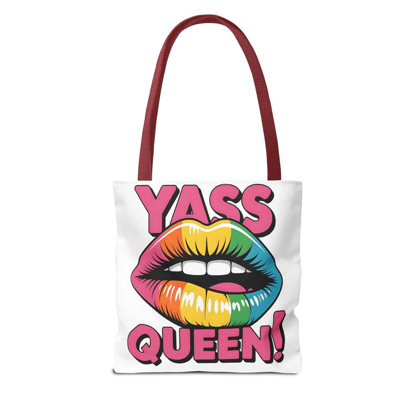 Yass Queen Tote Bag - Rainbow Lips Design for LGBTQ+ Pride and Empowerment