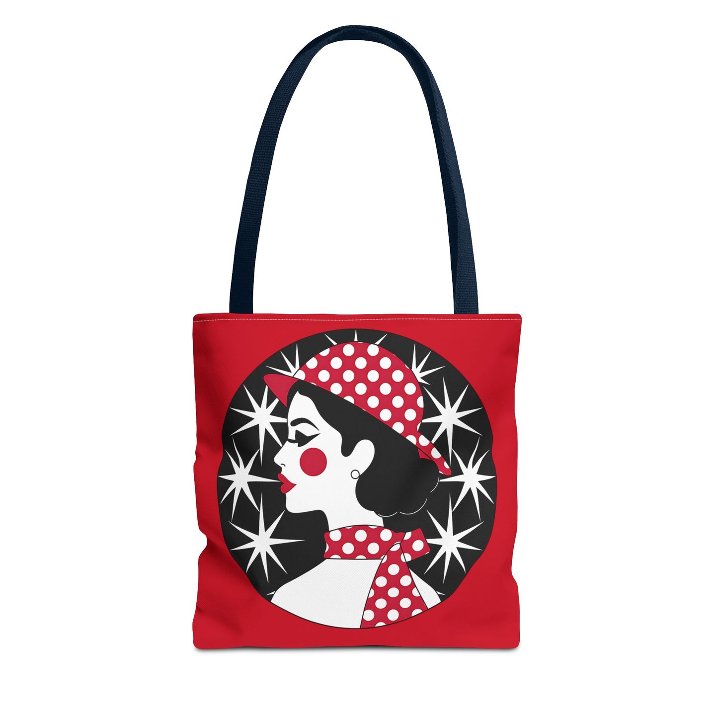 Vintage Glamour Tote Bag - Retro Fashion, Stylish Handbag, Gift for Her, Everyday Use, Polka Dot Design