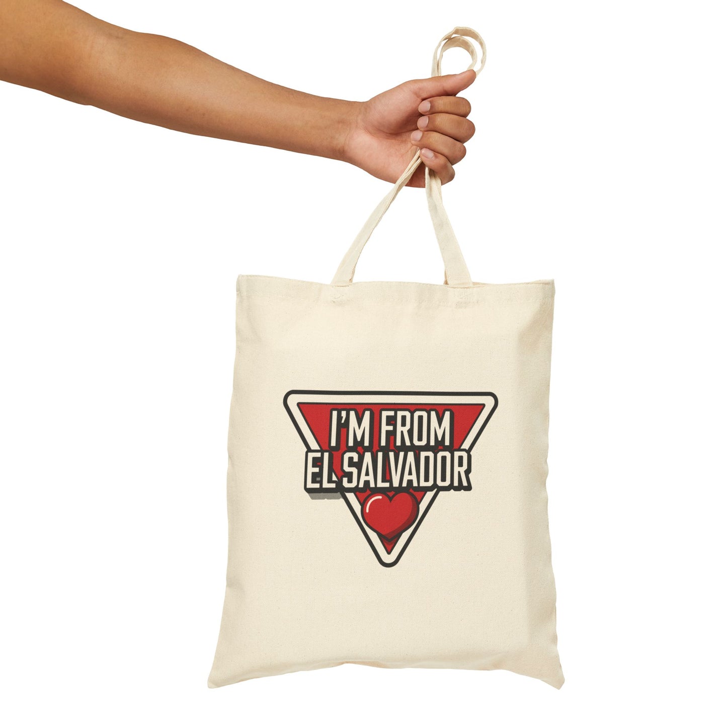 El Salvador Pride Cotton Canvas Tote Bag, Eco-Friendly Shopper, Great for Travel, Culture Events, Gifts for Friends, Beach Bag