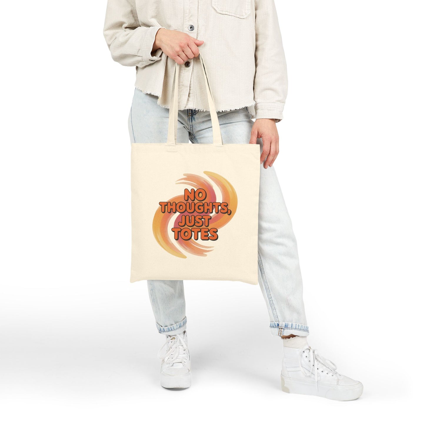 No Thoughts, Just Totes Cotton Canvas Tote Bag | Eco-Friendly Shopping Bag, Gift for Friend, Carryall, Beach Bag, Market Tote