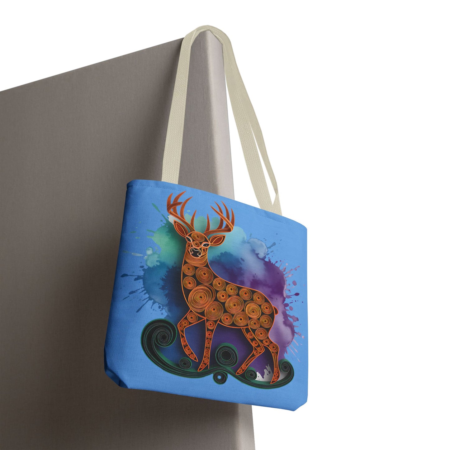 Bohemian Deer Tote Bag, Eco-Friendly Shopping Bag, Colorful Canvas Shoulder Bag, Gift for Nature Lovers, Unique Reusable Tote