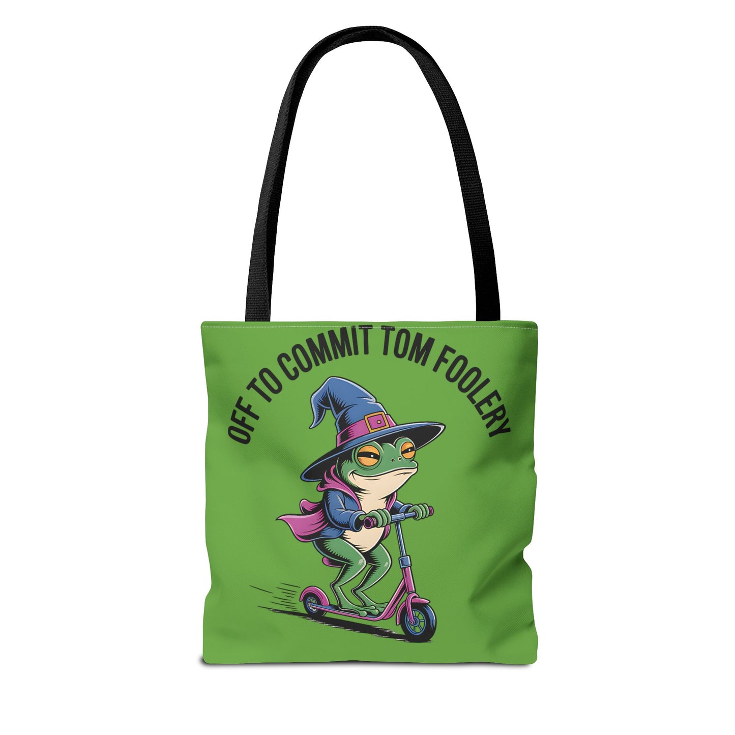 Whimsical Frog Tote Bag, Off to Commit Tom Foolery, Funny Gift, Eco-Friendly Shopping, Ideal for Parties, Casual Everyday Use