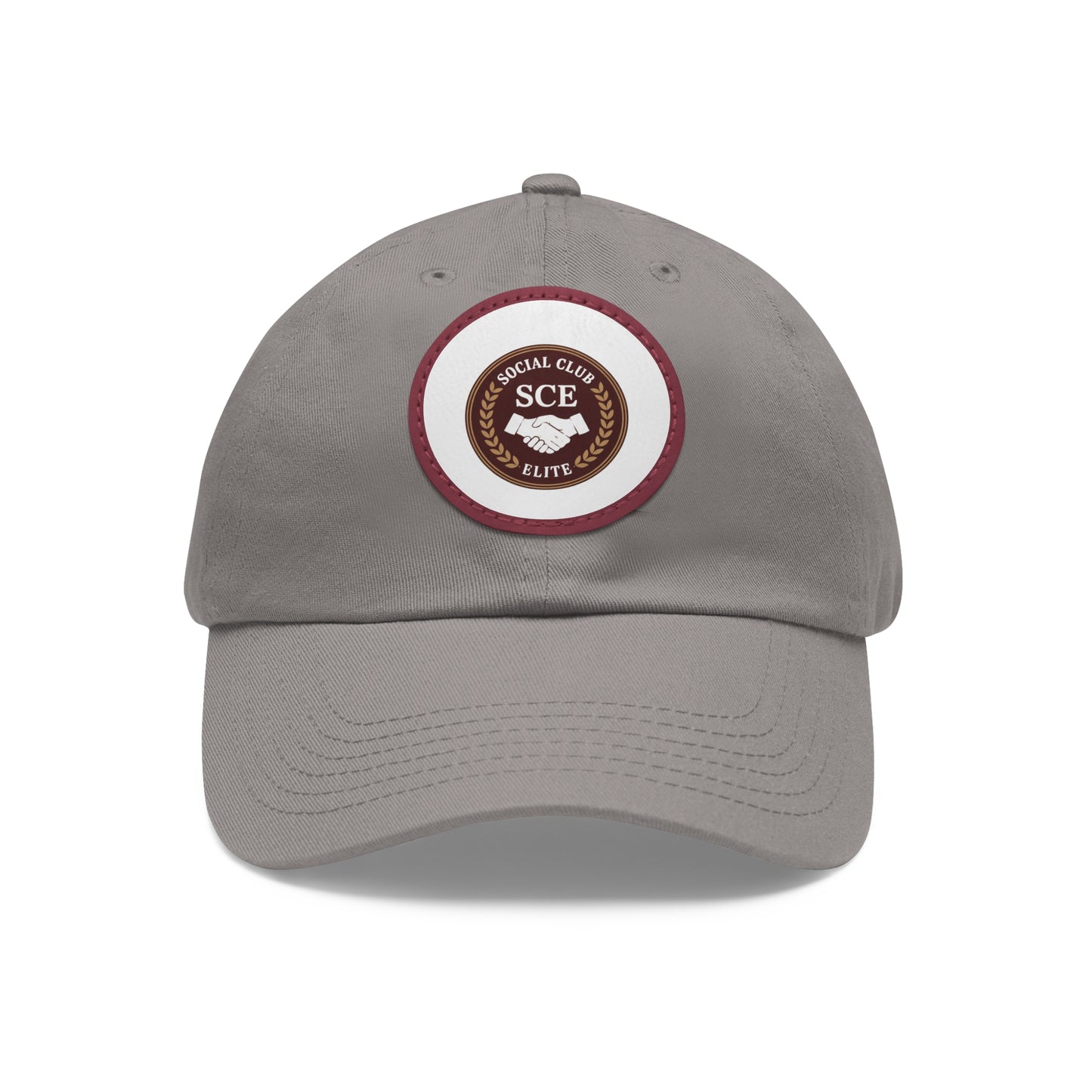 Custom Round Leather Patch Dad Hat for Casual Style