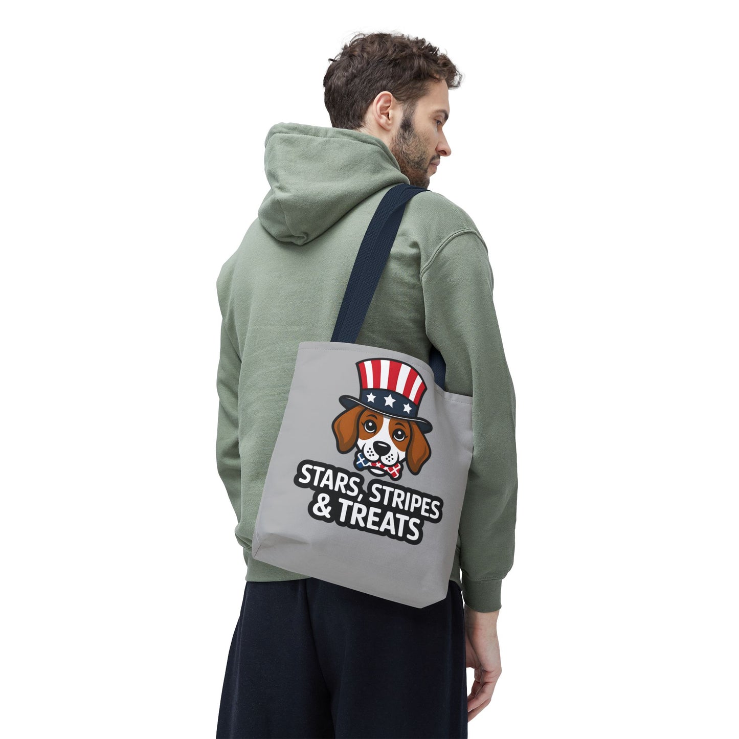 Patriotic Dog Tote Bag - Stars, Stripes & Treats - Cute Pet Lover Gift, Summer Fair, Dog Lovers, July 4th, Everyday Use