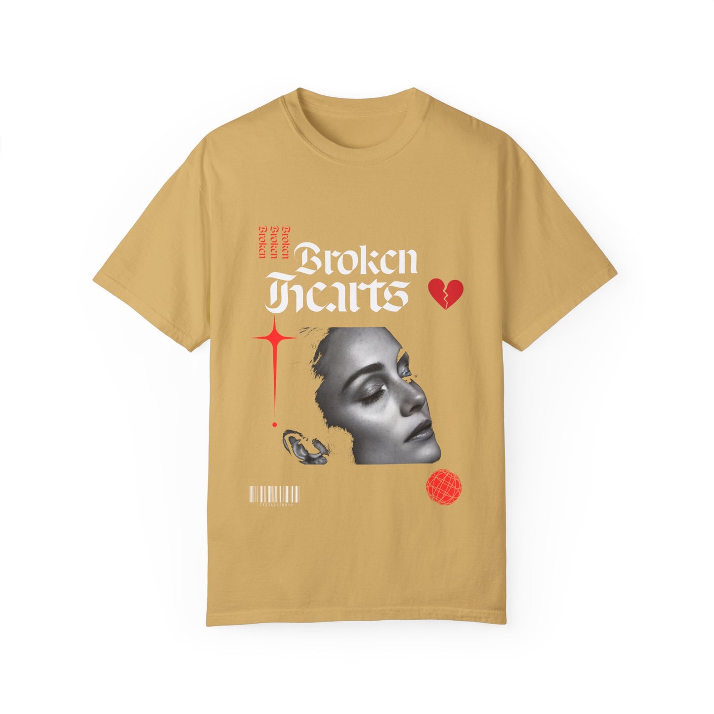 Broken Hearts Unisex Garment-Dyed T-Shirt - Trendy Graphic Tee for Casual Looks