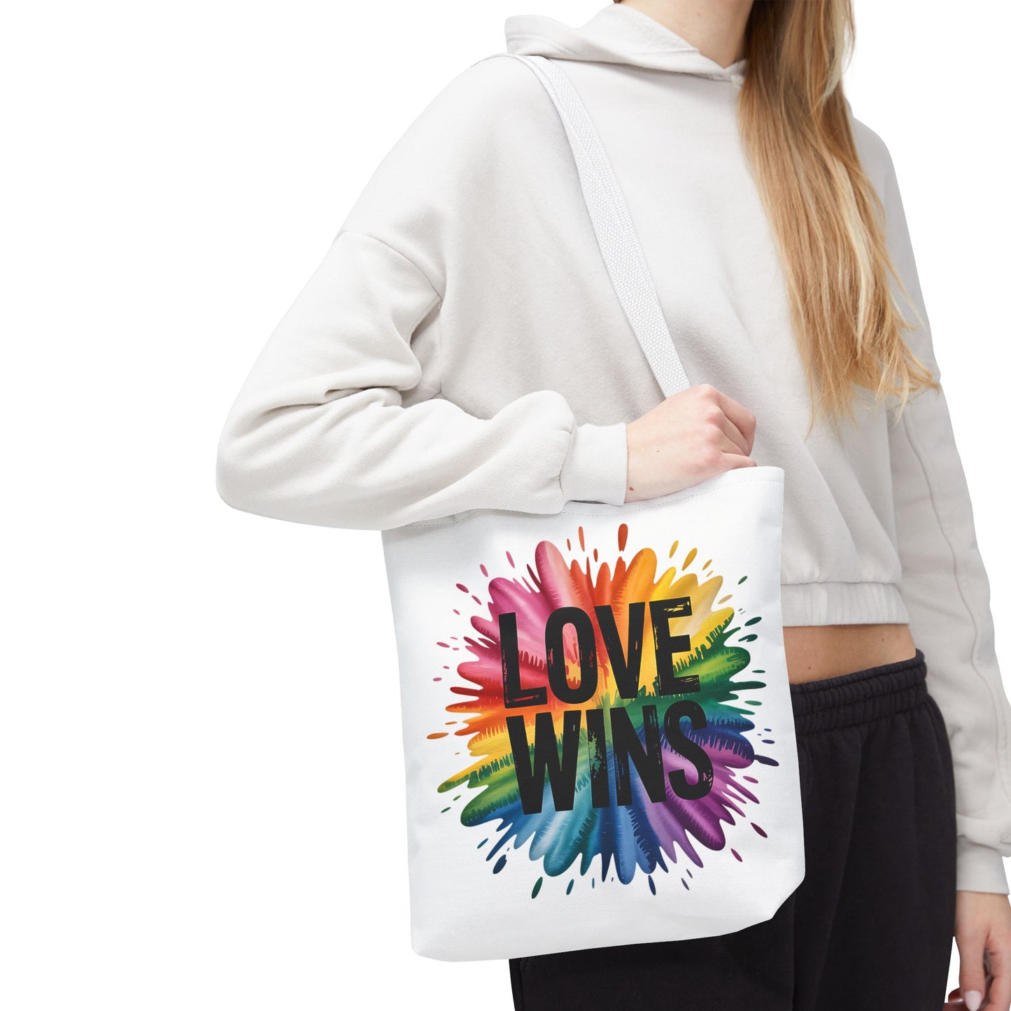 Love Wins Colorful Tote Bag - Perfect for Pride, Events, and Everyday Use
