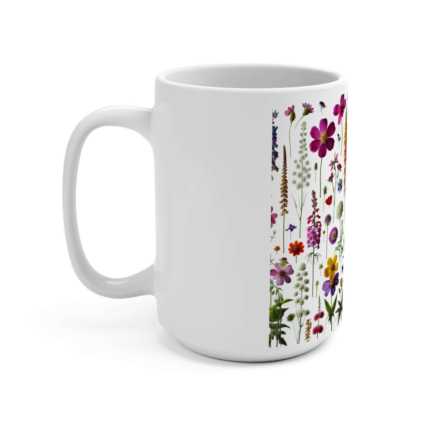 Colorful Floral 15oz Mug - Perfect Gift for Nature Lovers