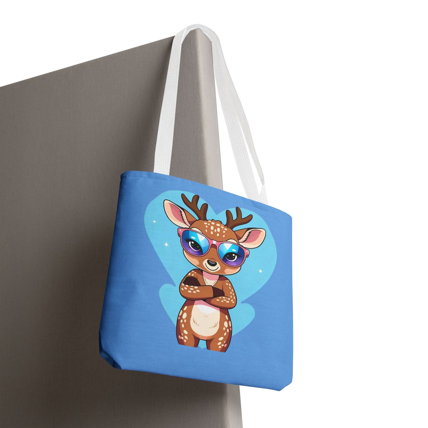 Whimsical Deer Tote Bag, Cute Animal Bag, Eco-Friendly Shopper, Adventurer Gift, Kids Bag, Animal Lover Gift, Cartoon Design