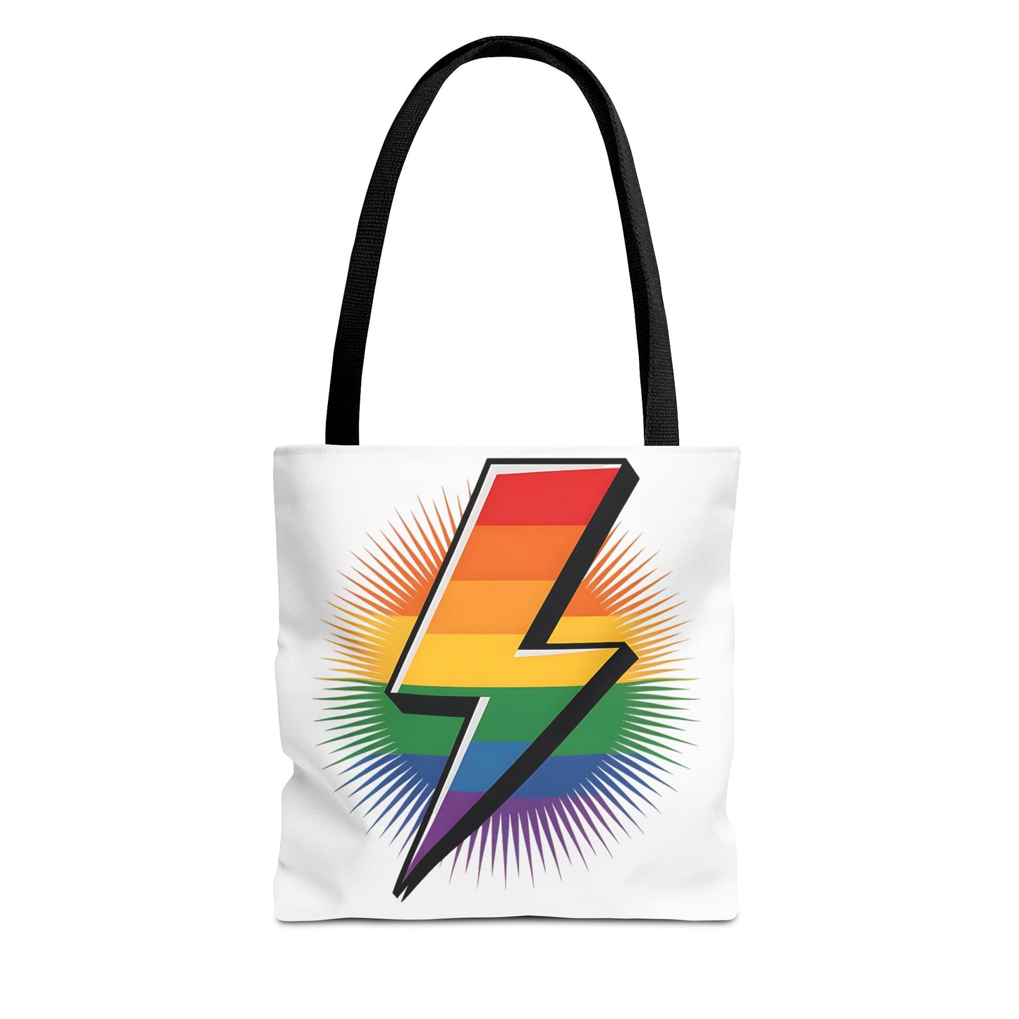 Rainbow Lightning Tote Bag - Vibrant Stylish Eco-Friendly Carryall