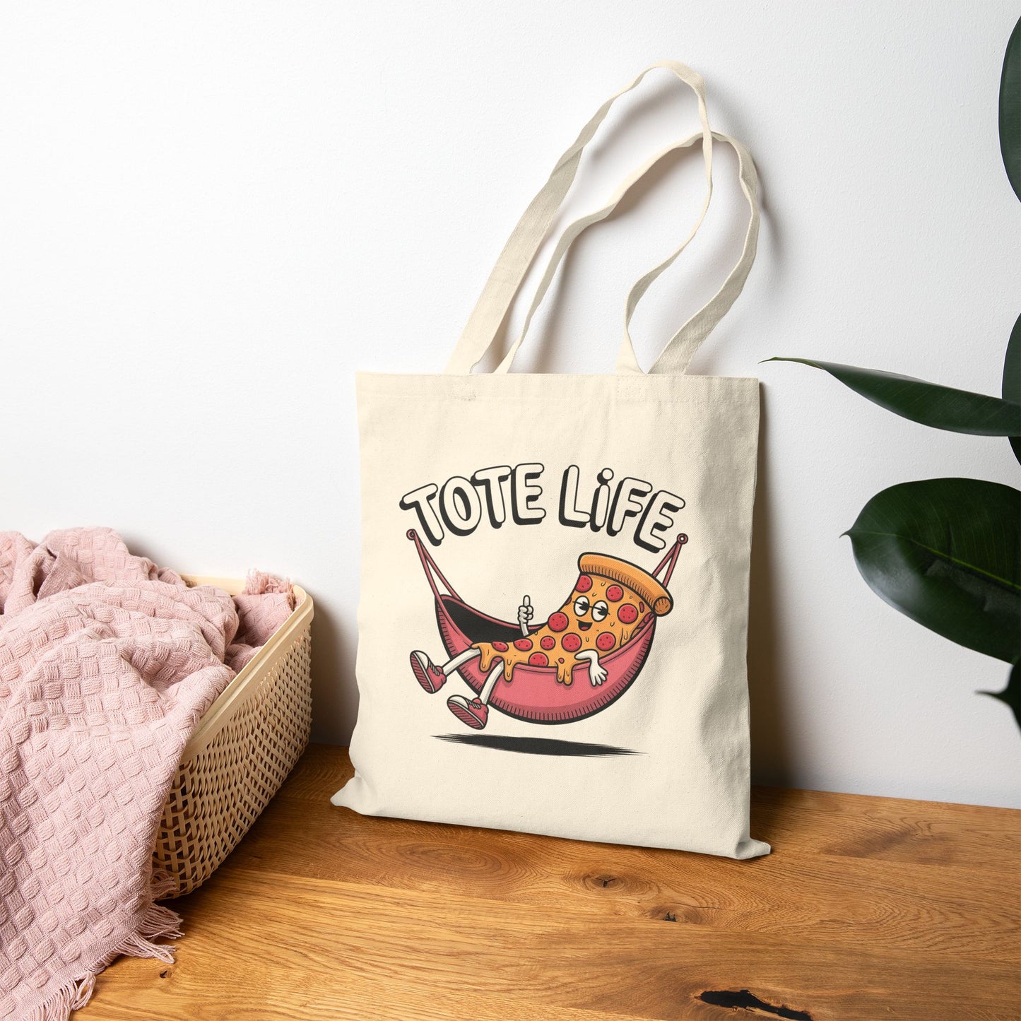 Pizza Lover's Cotton Canvas Tote Bag - Fun, Durable, Eco-Friendly Gift for Foodies, Shopping, Beach, or Grocery
