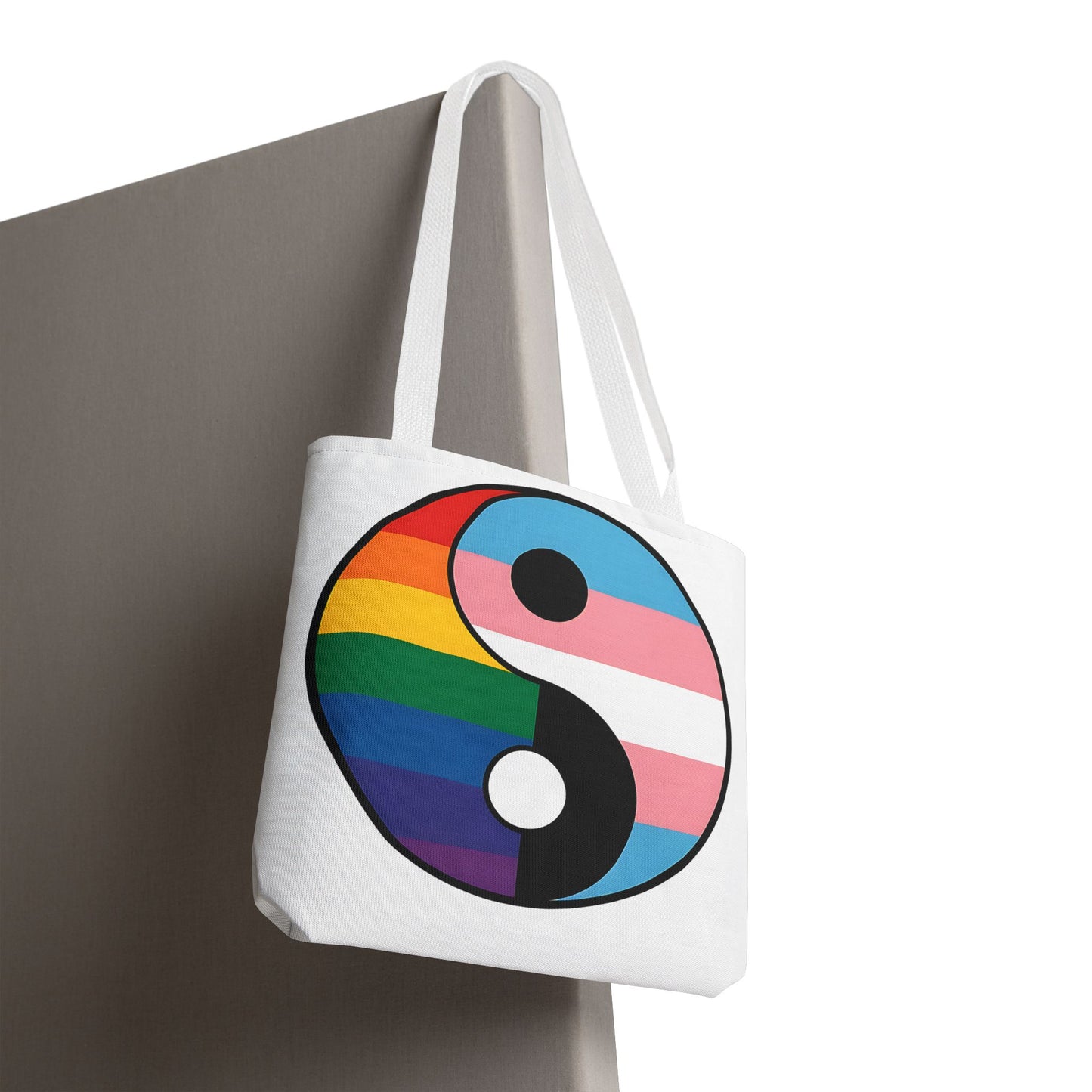 Yin Yang Pride Tote Bag - Colorful LGBTQ+ Symbol for Everyday Use