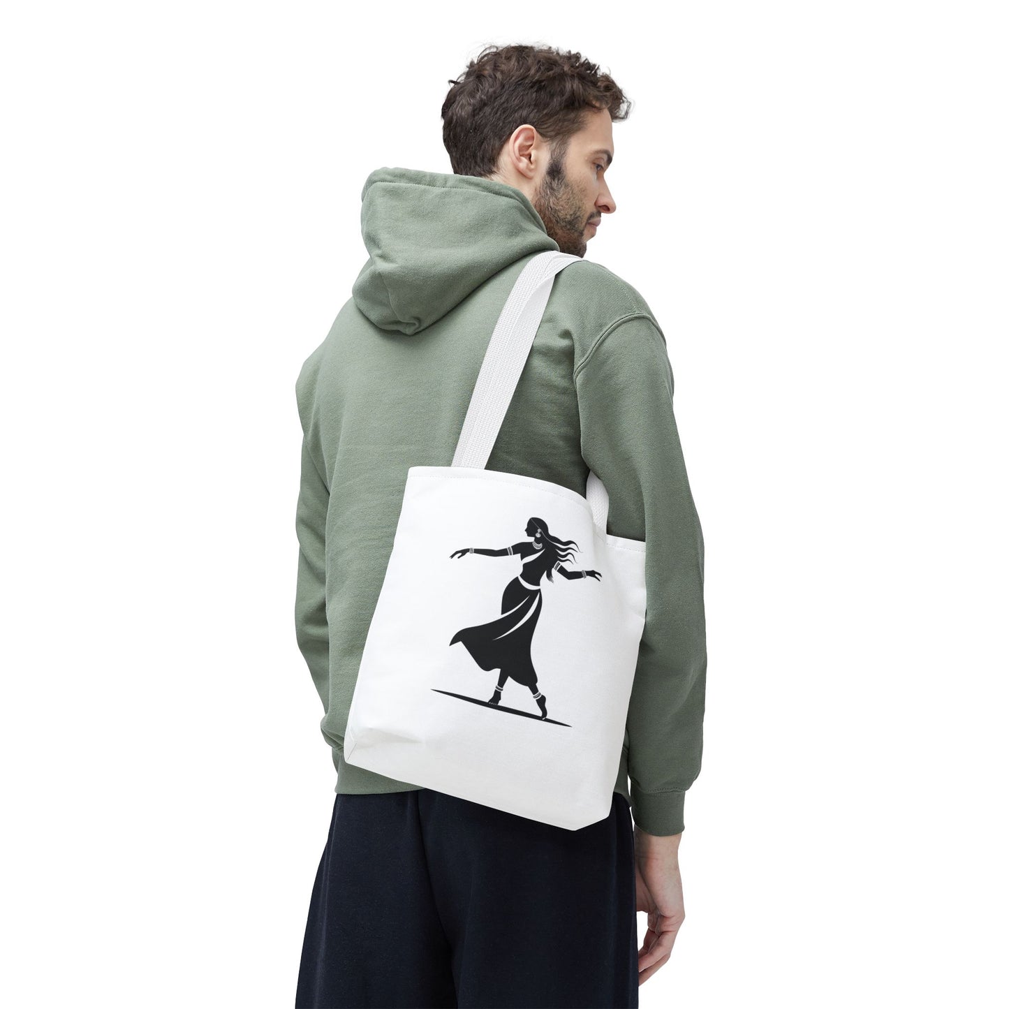 Elegant Dance Tote Bag, Black and White Art, Boho Style Bag, Gift for Dancers, Eco-Friendly Shopping Bag, Stylish Travel Accessory