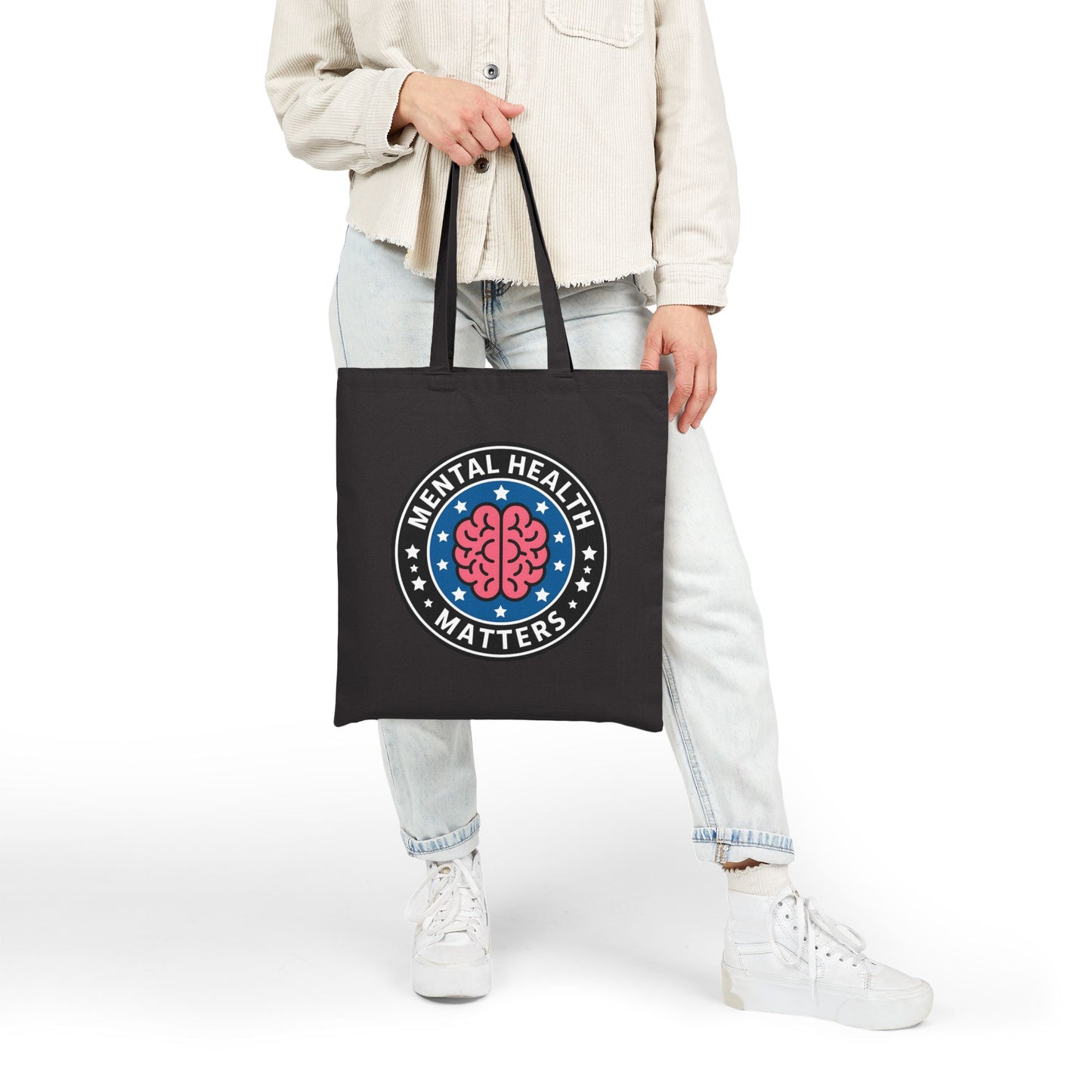 Mental Health Matters Cotton Canvas Tote Bag | Eco-Friendly, Gift for Friends, Support Mental Wellness, Sustainable Tote, Everyday Shopper