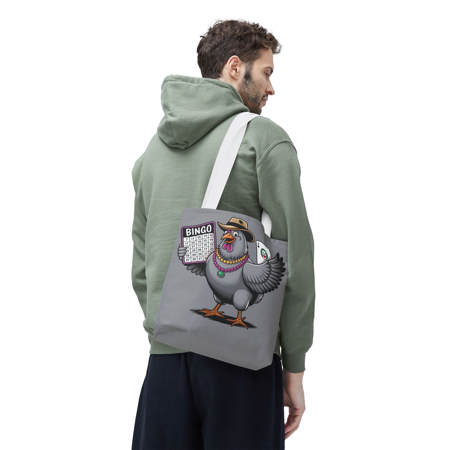 Bingo Pigeon Tote Bag | Fun Game Night Accessory, Beach Bag, Casual Everyday Bag, Gift for Gamers, Quirky Animal Tote