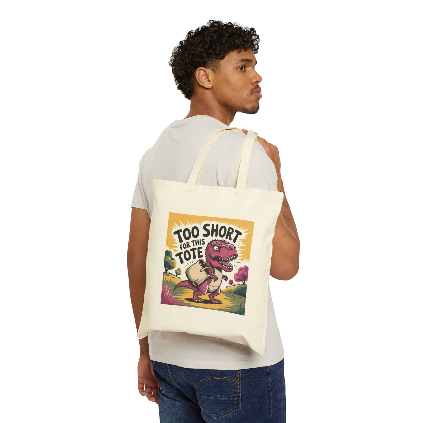 Funny Dinosaur Tote Bag, Reusable Shopping Bag, Gift for Dinosaurs Lovers, Eco-Friendly Tote, Cute Canvas Bag