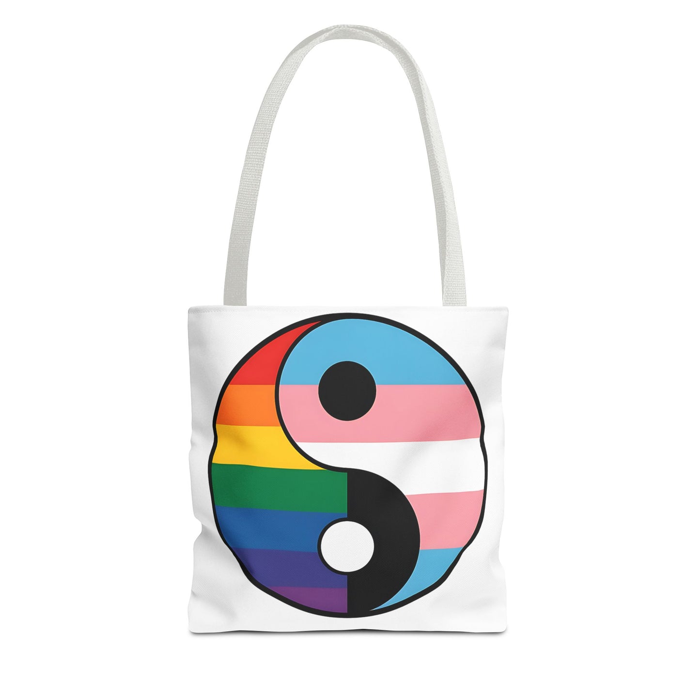 Yin Yang Pride Tote Bag - Colorful LGBTQ+ Symbol for Everyday Use