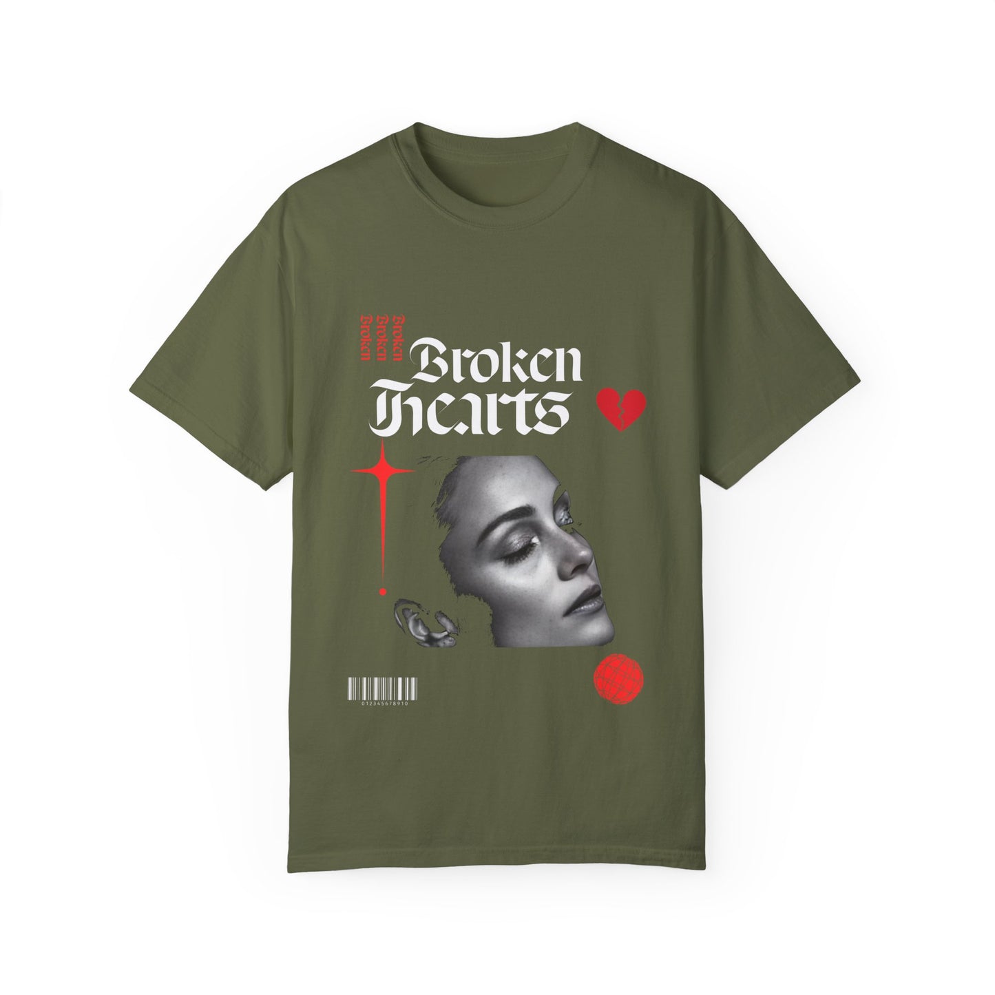 Broken Hearts Unisex Garment-Dyed T-Shirt - Trendy Graphic Tee for Casual Looks