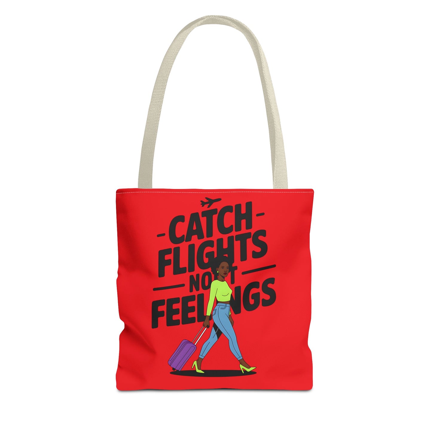 Catch Flights Not Feelings Tote Bag | Travel Gift, Vacation Accessory, Summer Beach Bag, Stylish Shopping Tote, Gift for Travelers