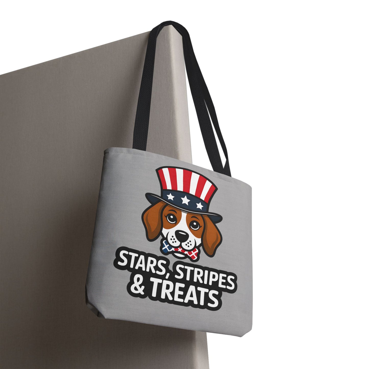 Patriotic Dog Tote Bag - Stars, Stripes & Treats - Cute Pet Lover Gift, Summer Fair, Dog Lovers, July 4th, Everyday Use