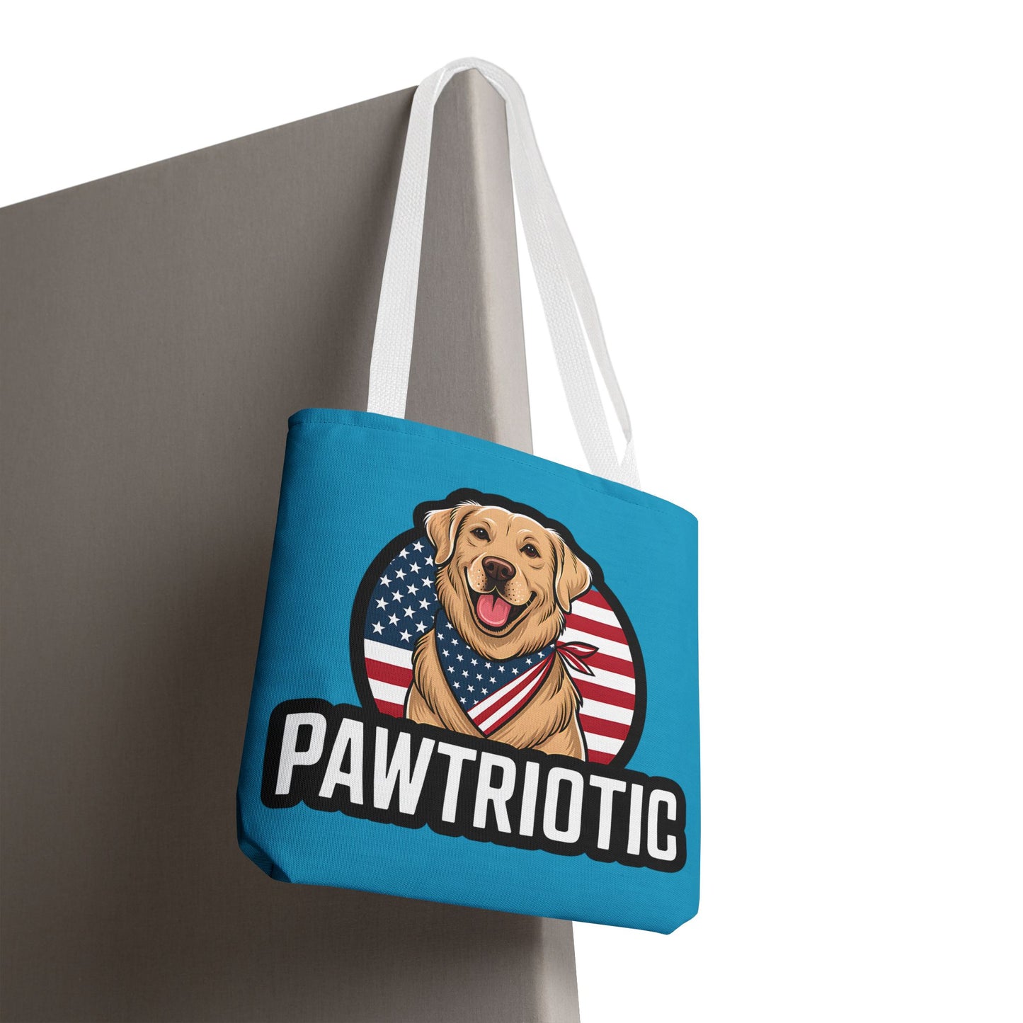 Pawtrotic Tote Bag, Dog Lover's Accessory, Patriotic Dog Tote, Animal Appreciation Gift, Fourth of July Celebration