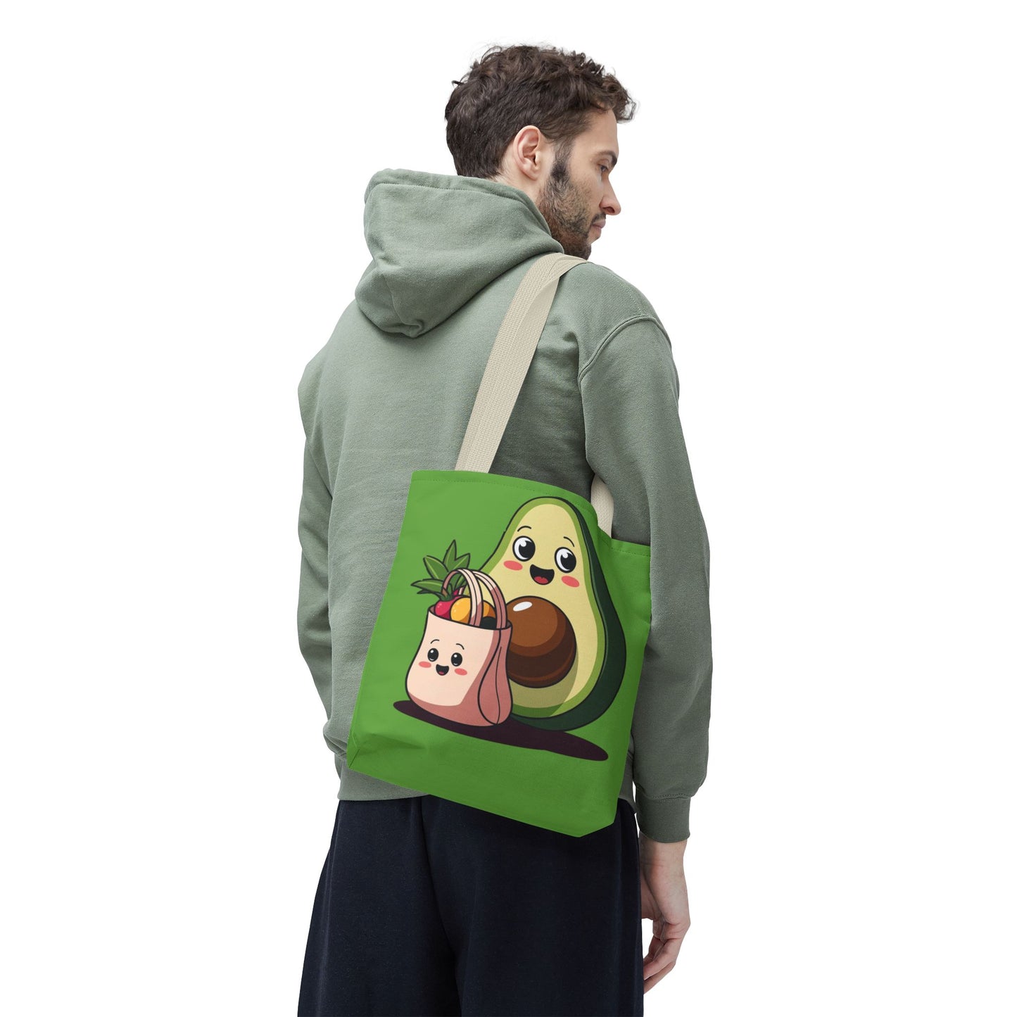 Cute Avocado Tote Bag, Eco-Friendly Shopping, Gift for Foodies, Farmers Market, Fun and Quirky