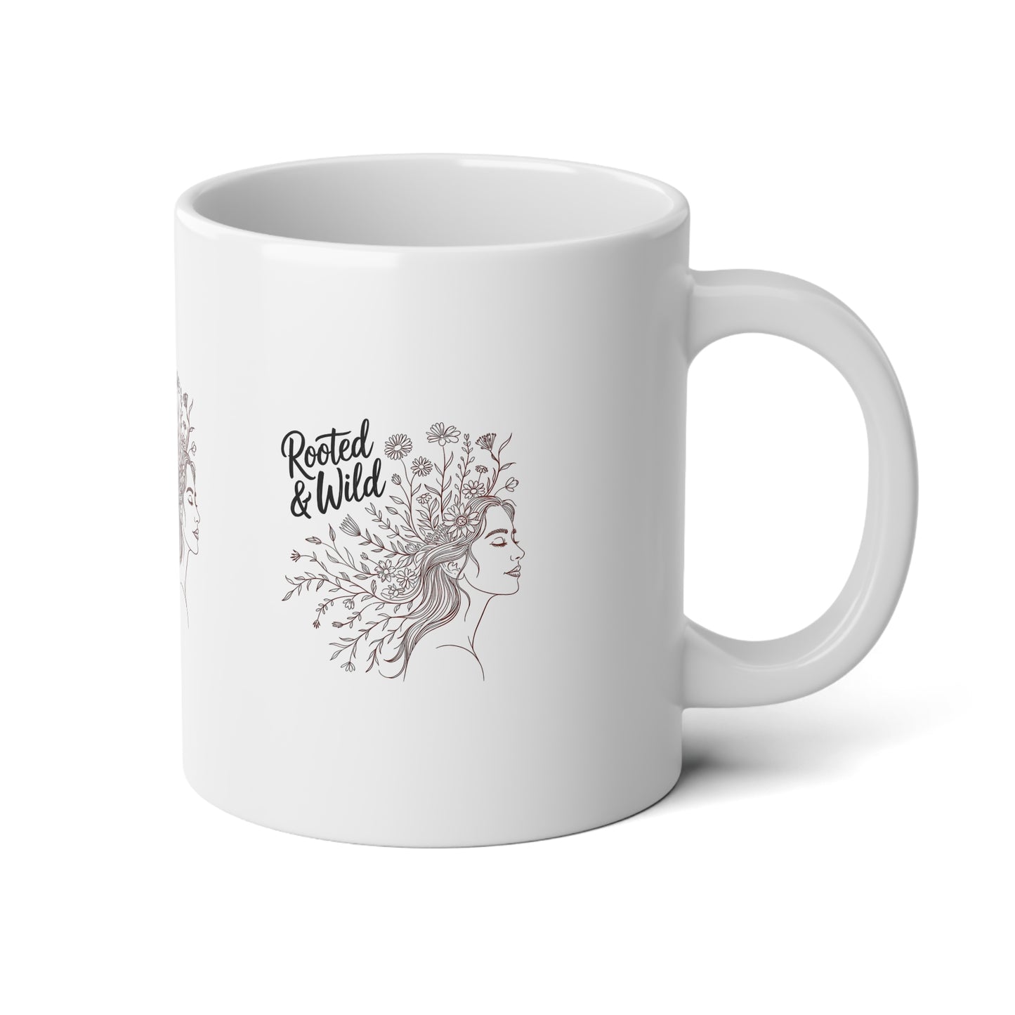 Rooted & Wild Jumbo Mug - 20oz Botanical Coffee Cup for Nature Lovers