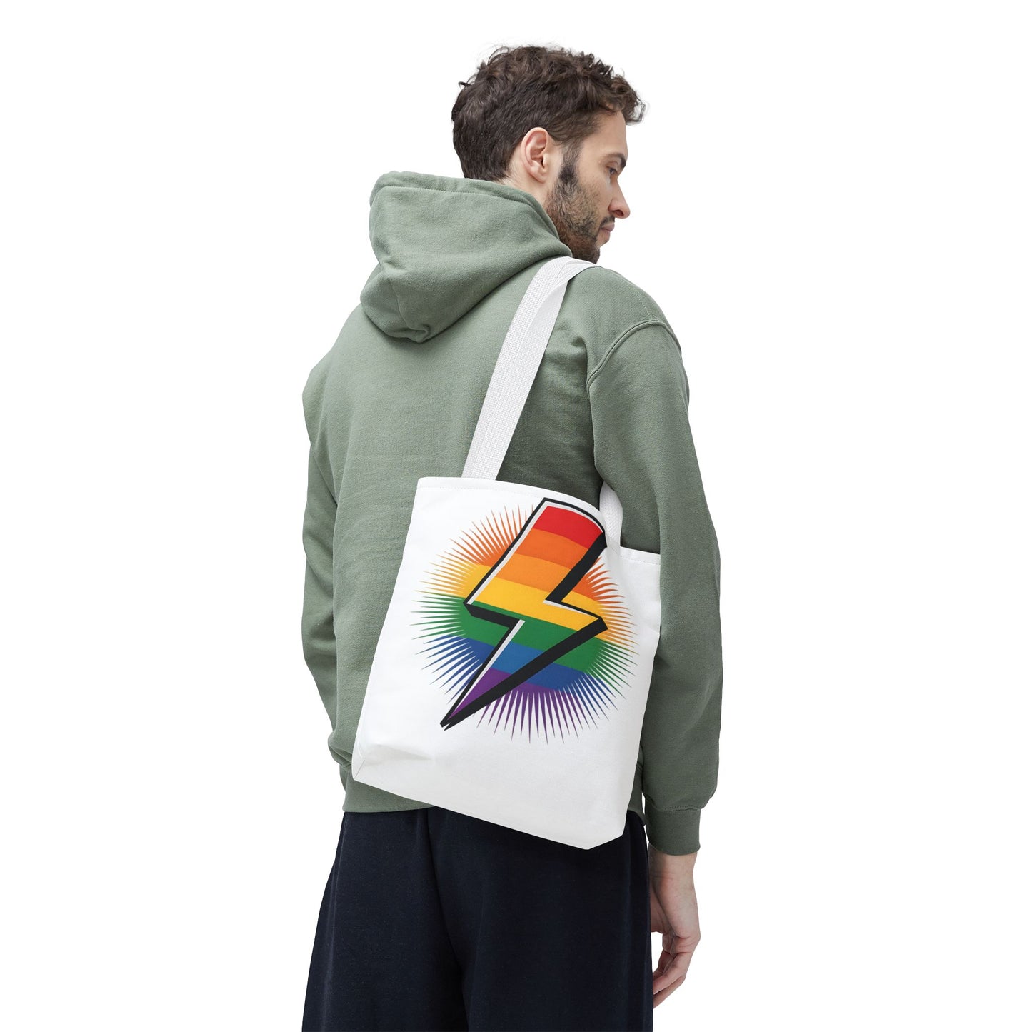 Rainbow Lightning Tote Bag - Vibrant Stylish Eco-Friendly Carryall