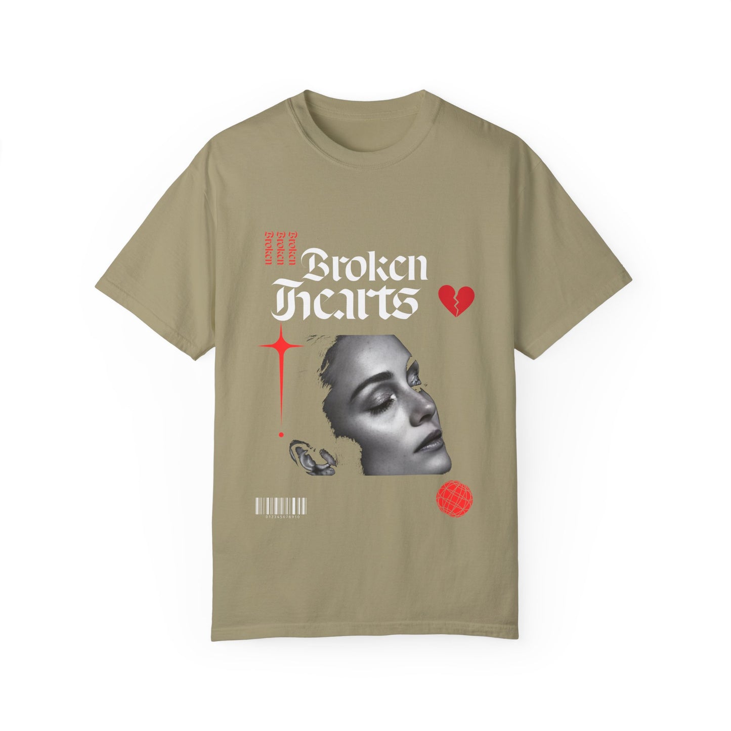 Broken Hearts Unisex Garment-Dyed T-Shirt - Trendy Graphic Tee for Casual Looks