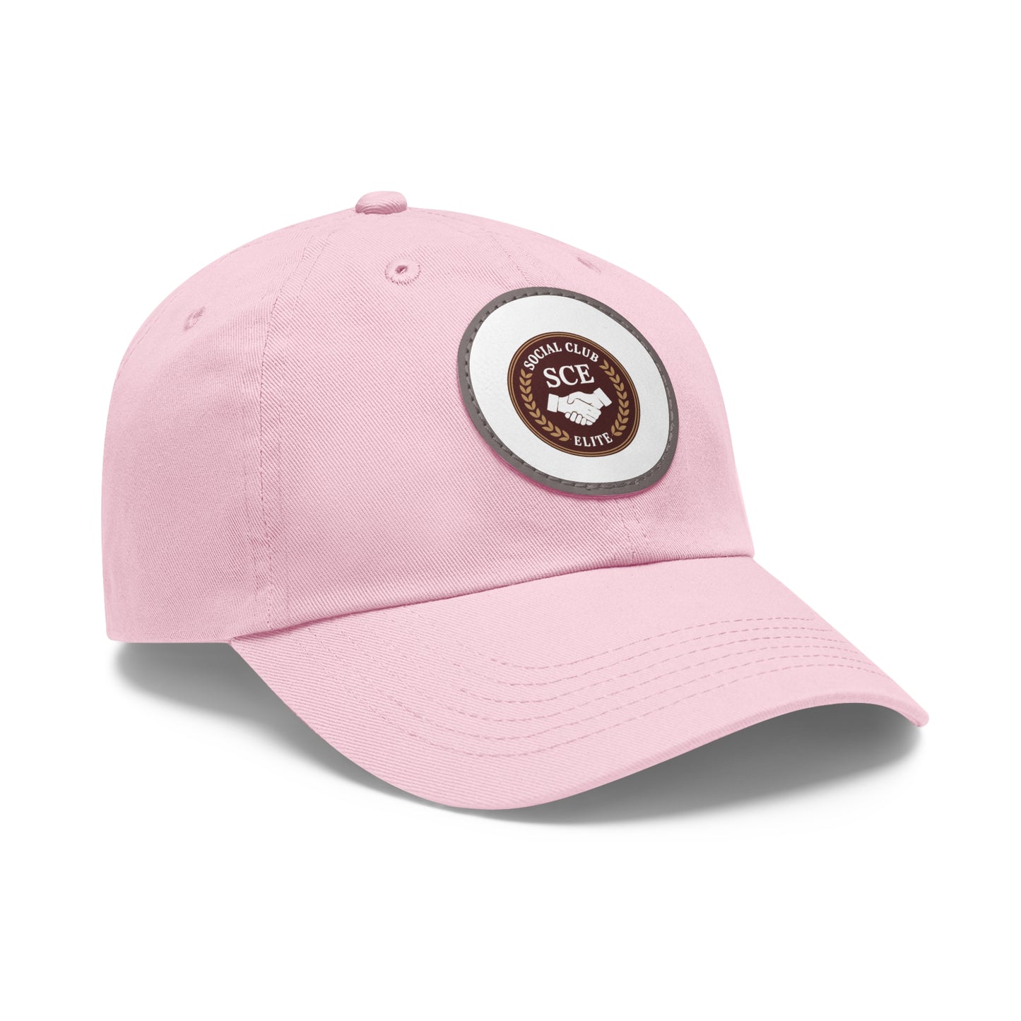 Custom Round Leather Patch Dad Hat for Casual Style