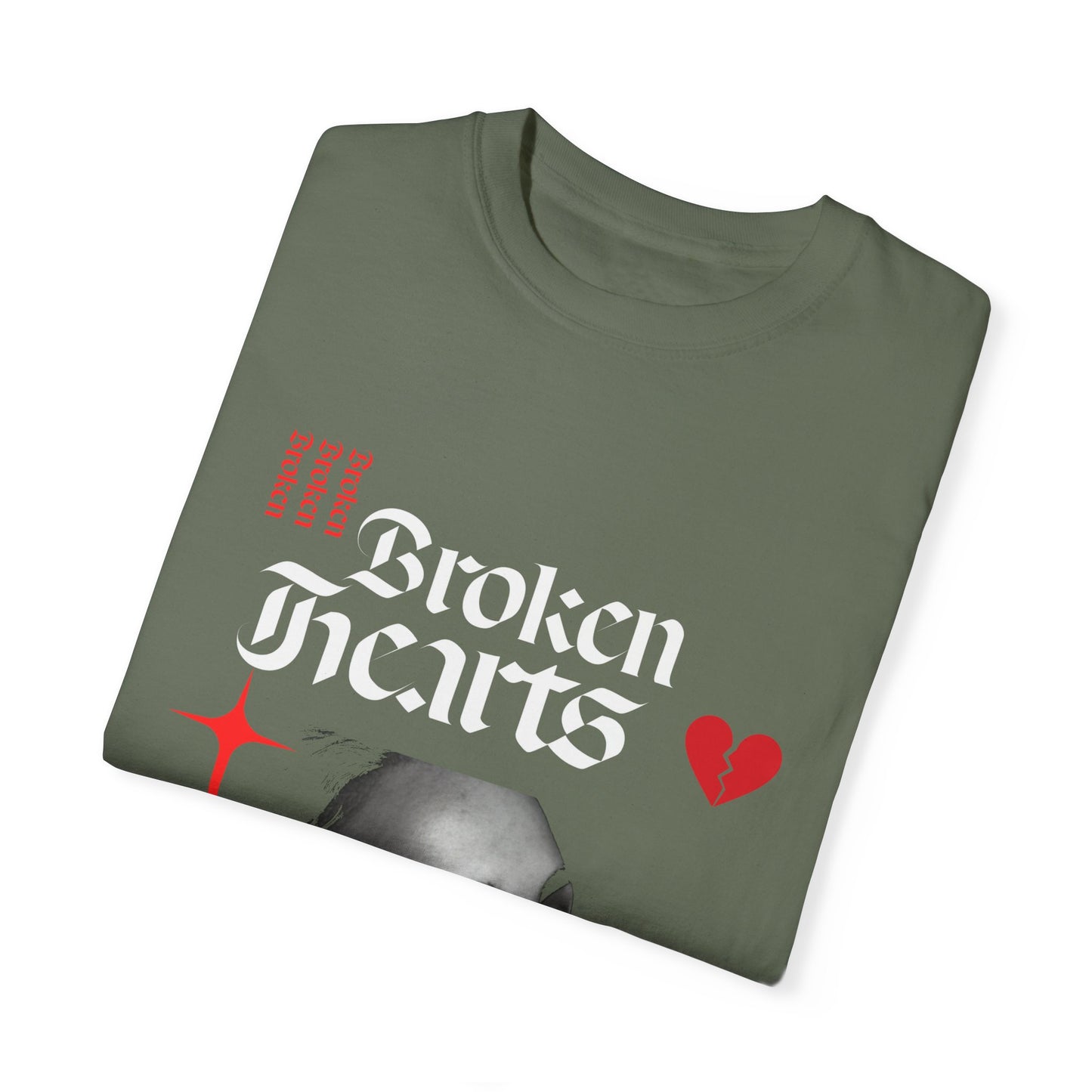 Broken Hearts Unisex Garment-Dyed T-Shirt - Trendy Graphic Tee for Casual Looks