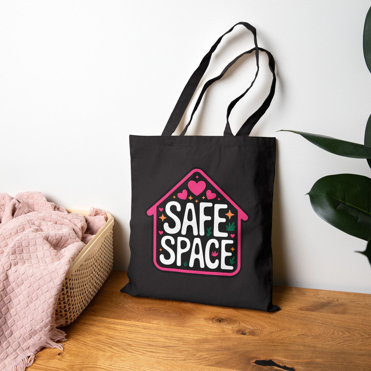 Safe Space Cotton Canvas Tote Bag | Eco-Friendly, Reusable Shopping Bag, Gift for Friends, Beach Bag, Student Essentials, Affirmation Tote