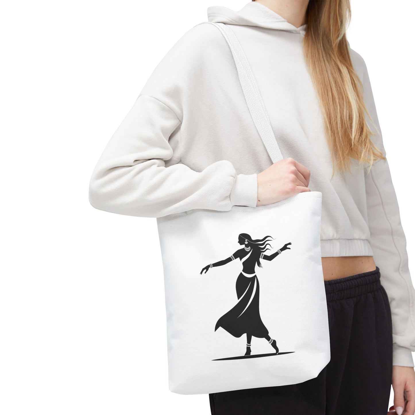 Elegant Dance Tote Bag, Black and White Art, Boho Style Bag, Gift for Dancers, Eco-Friendly Shopping Bag, Stylish Travel Accessory