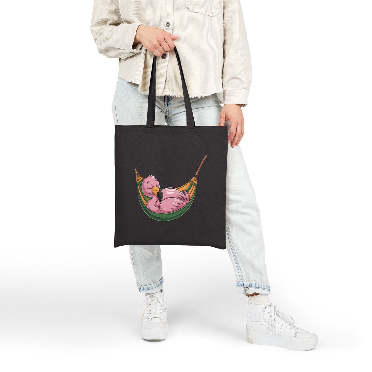Flamingo Hammock Tote Bag, Eco-Friendly Shopping Bag, Summer Beach Bag, Cute Gift for Her, Travel Tote
