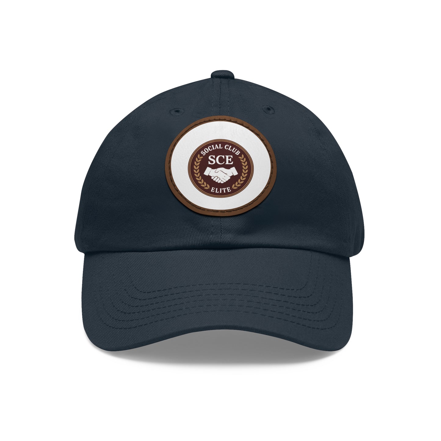 Custom Round Leather Patch Dad Hat for Casual Style