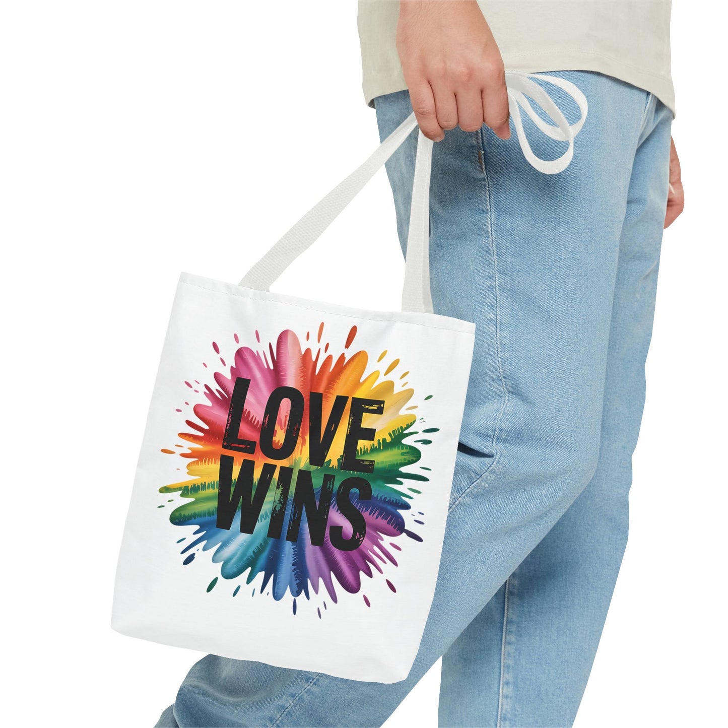 Love Wins Colorful Tote Bag - Perfect for Pride, Events, and Everyday Use