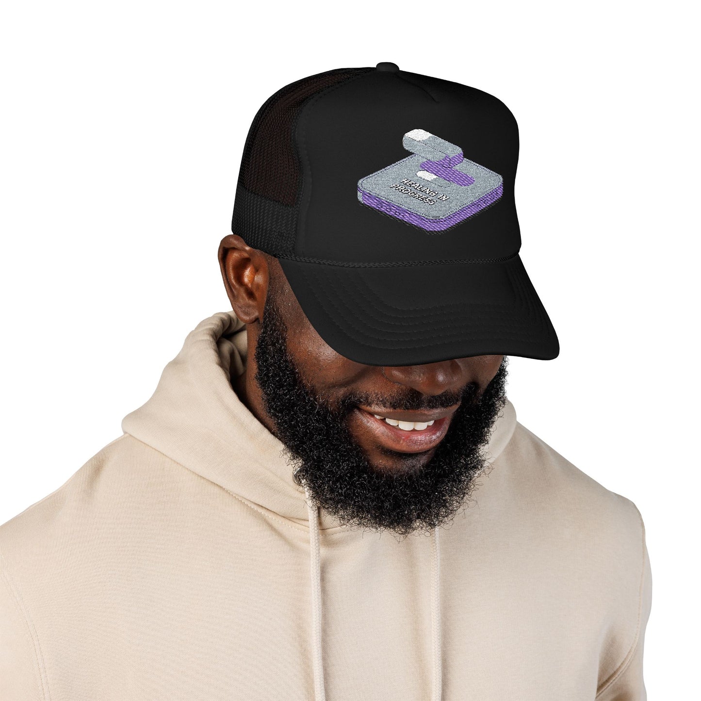 Stylish Foam Trucker Hat with Unique Embroidery