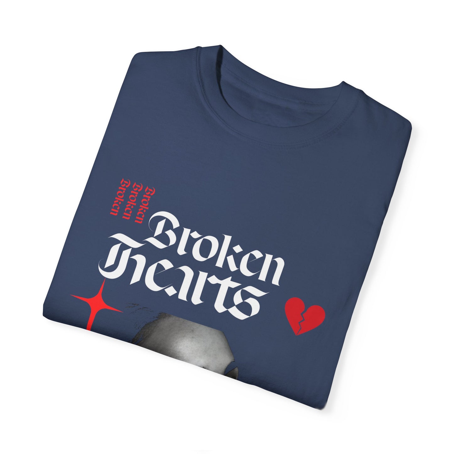Broken Hearts Unisex Garment-Dyed T-Shirt - Trendy Graphic Tee for Casual Looks